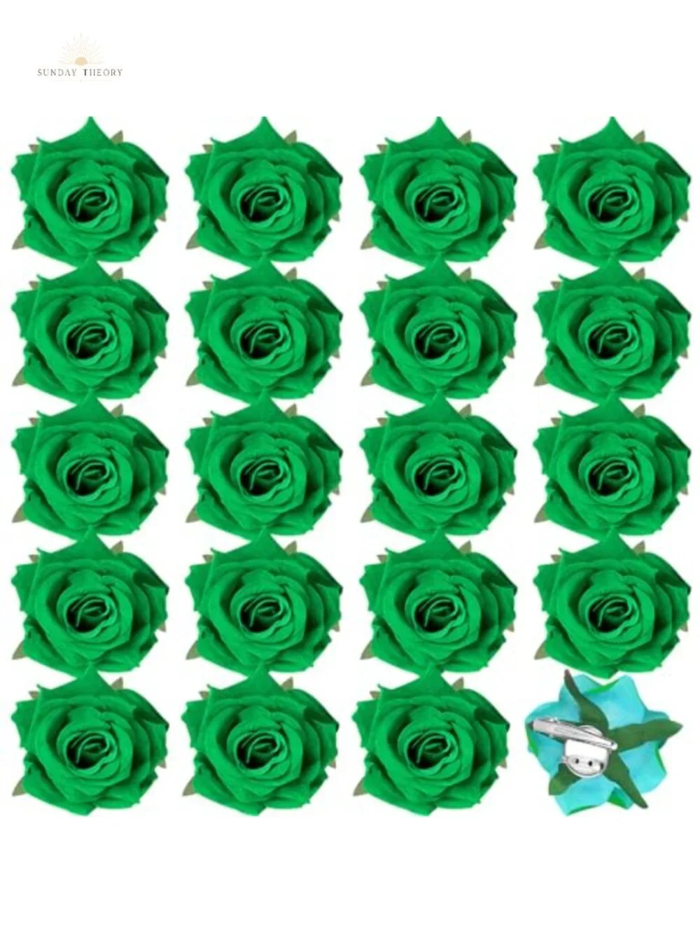 24 Pcs Flower Hair Clips Rose Brooch Floral Hairpins with Metal Clips for Women
